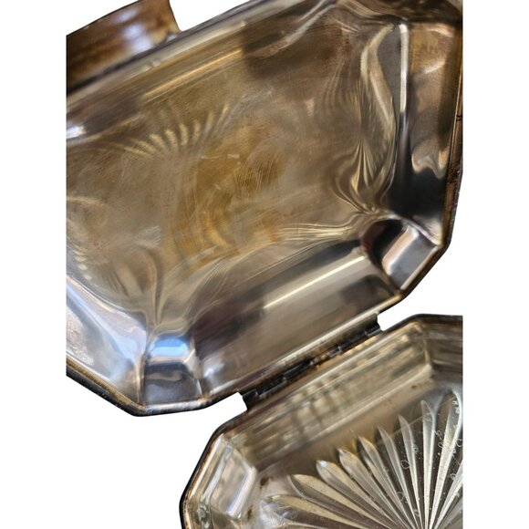 Antique Silver Footed Silent Butler Crumb Catcher Wood Handle - Picture 12 of 14